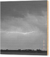 Lightning Bolting Across The Sky Bwsc Wood Print