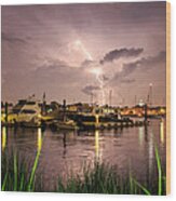 Lightning Strikes Annapolis Wood Print