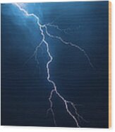 Lightning with cloudscape Wood Print