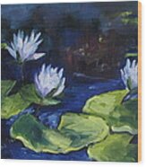 Lilies In The Spotlight Wood Print