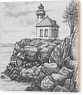 Lime Kiln Lighthouse Wood Print