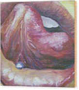 Lips Wood Print