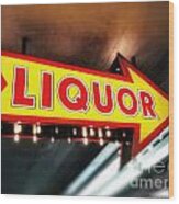 Las Vegas Liquor Store Sign Wood Print