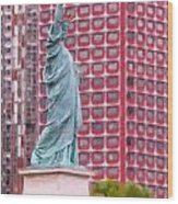 Little Lady Liberty Paris Wood Print