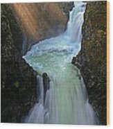 Sun Rays Over Little Qualicum Falls Wood Print