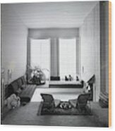 Living Room Designed By Ward Bennett Wood Print