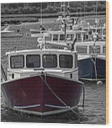 Lobster Boats Selective Color Wood Print