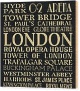 London Attractions Wood Print