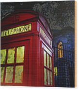 London Tardis Wood Print