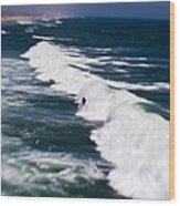 Lone Surfer Wood Print