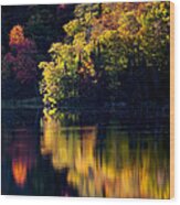 Long Pond Autumn Reflections Wood Print
