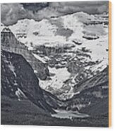 Looking Down At Lake Louise - Black And White #2 Wood Print