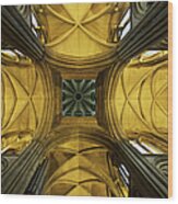 Looking Up At A Cathedral Ceiling Wood Print