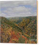 Looking Upriver At Blackwater River Gorge In Fall From Pendleton Point Wood Print