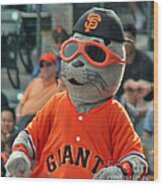Lou Seal San Francisco Giants Mascot Wood Print