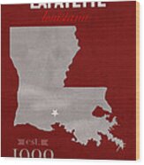 Louisiana University Lafayette Ragin Cajuns College Town State Map Poster  Series No 057 Tote Bag