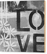 Love- Abstract Painting Wood Print