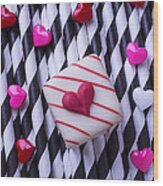 Love Candy Hearts Wood Print