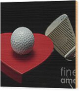 Love Of Golf Wood Print