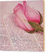 Love Scripture With Rose Wood Print
