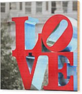 Love Sculpture - Selective Color - Philadelphia Wood Print