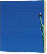 Low Angle View Of Statue Of Liberty Wood Print