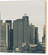 Lower Manhattan Skyline Panorama Wood Print