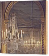 Lustre De Fontainebleau - Paris Chandelier Wood Print