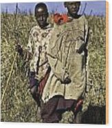 Maasai Boys Wood Print