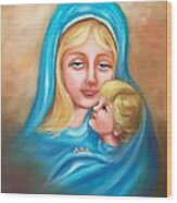 Madonna And Child Wood Print