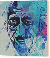 Mahatma Gandhi Watercolor Wood Print