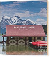 Maligne Lake Wood Print