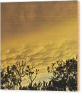 Mammatus Clouds At Sunset Wood Print