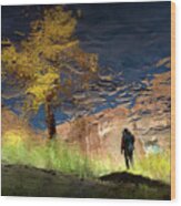 Man In Nature - Into The Canyon Wood Print