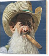 Man With The Cigar Wood Print