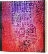 Manhattan Map Abstract 6 Wood Print