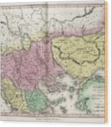 Map Of Ancient North Greece Wood Print