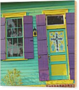 Mardi Gras House Wood Print