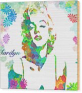 Marilyn Monroe Flowering Beauty Wood Print