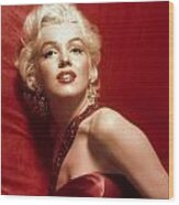 Marilyn Monroe In Red Wood Print