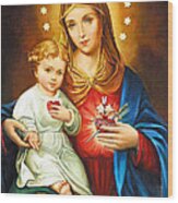 Mary Immaculate Heart Wood Print