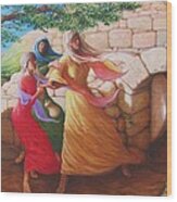 Mary Magdalene Discovering The Empty Tomb Wood Print