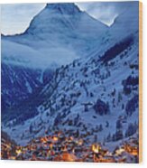 Matterhorn At Twilight Wood Print