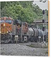 May 21 2014 - Csx Q515 With Bnsf Power At Nortonville Ky Wood Print