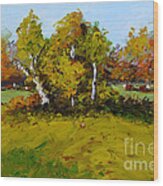 Meadow In Autumn Wood Print