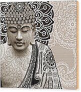 Meditation Mehndi - Paisley Buddha Artwork - Copyrighted Wood Print