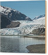 Mendenhall Glacier In Alaska Wood Print