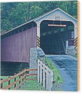 Mercer's Mill Covered Bridge Wood Print