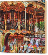 Merry Go Round Wood Print