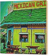 Mexican Grill Wood Print